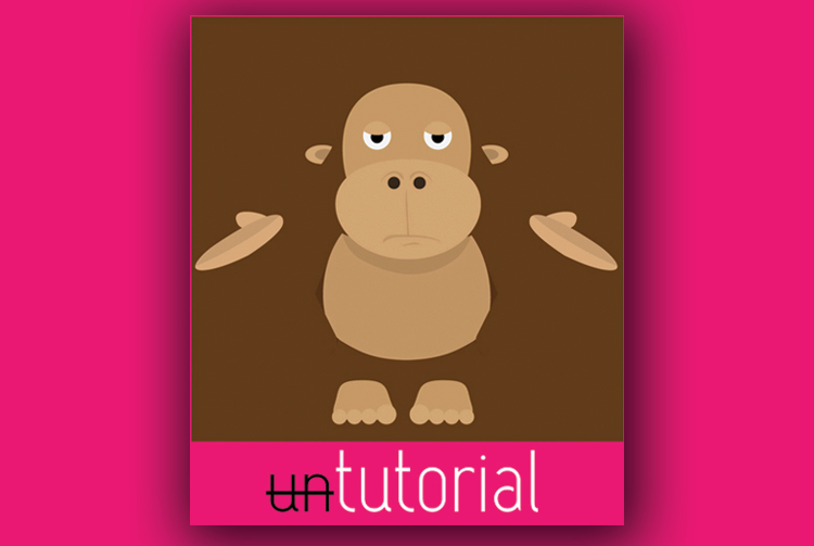 One-tutorial site logo formed by a monkey with hands outward