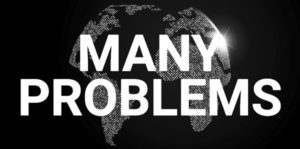 Preview of another irrelevant website that has the earth's background and in the foreground the inscription "many problems"