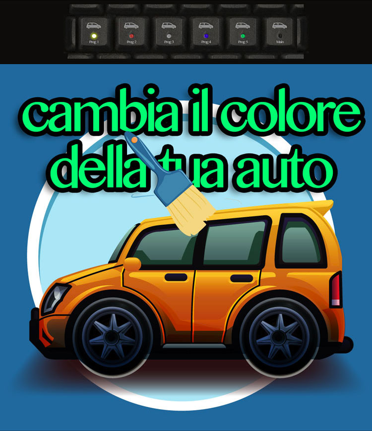Automobile con tastiera per cambiarne il colore