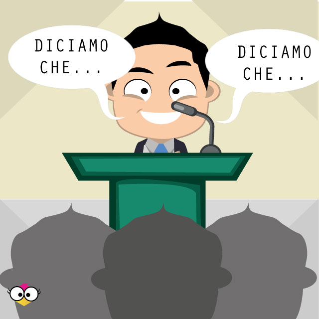 uomo parla davanti ad un pubblico