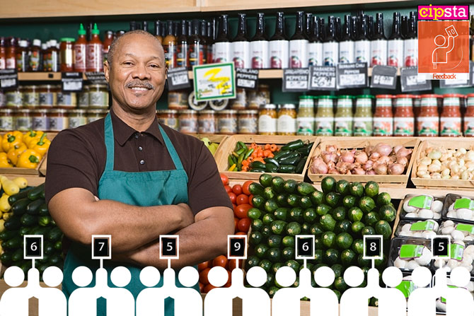 Tutto è giudicabile: qualità dei prodotti, pulizia, simpatia del fruttivendolo. Fruttivendolo che riceve Feedback dai clienti